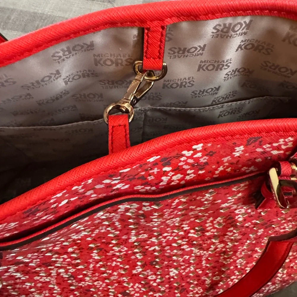 Michael Kors Red Floral Tote
